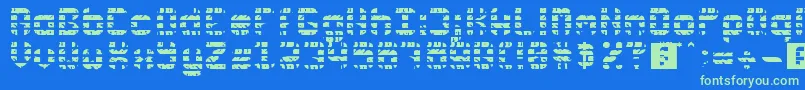 Rubber Wear Font – Green Fonts on Blue Background