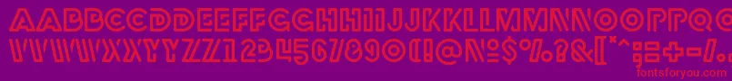 フォントRubber – 紫の背景に赤い文字