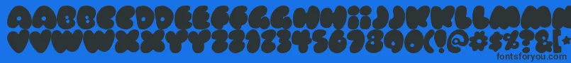RUBBERNECK Font – Black Fonts on Blue Background