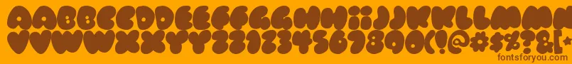 RUBBERNECK Font – Brown Fonts on Orange Background