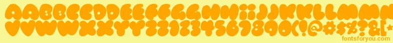 RUBBERNECK Font – Orange Fonts on Yellow Background