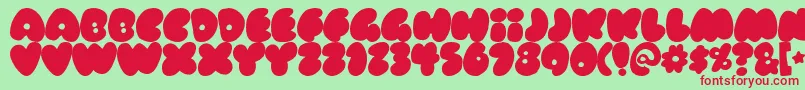 RUBBERNECK Font – Red Fonts on Green Background