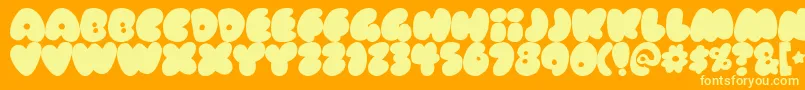 RUBBERNECK Font – Yellow Fonts on Orange Background