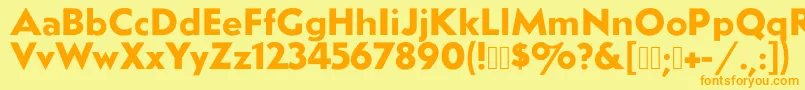 RubberNippleFactoryBlack Font – Orange Fonts on Yellow Background