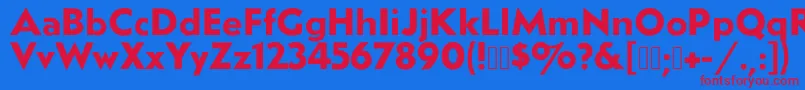 フォントRubberNippleFactoryBlack – 赤い文字の青い背景