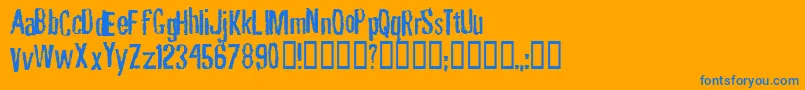Rubbf    Font – Blue Fonts on Orange Background