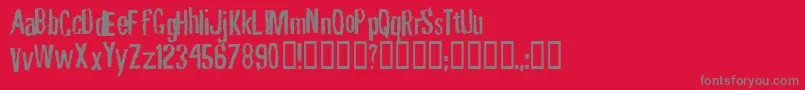 Rubbf   -fontti – harmaat kirjasimet punaisella taustalla