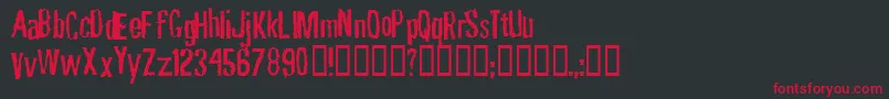 フォントRubbf    – 黒い背景に赤い文字