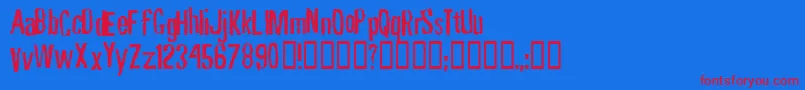 Rubbf    Font – Red Fonts on Blue Background