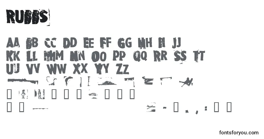 Шрифт RUBBS    (139277) – алфавит, цифры, специальные символы