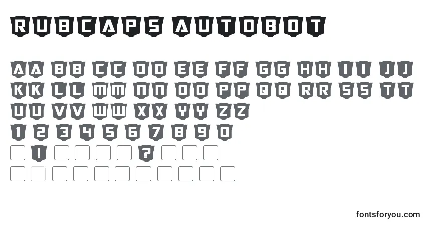 RubCaps Autobot-fontti – aakkoset, numerot, erikoismerkit
