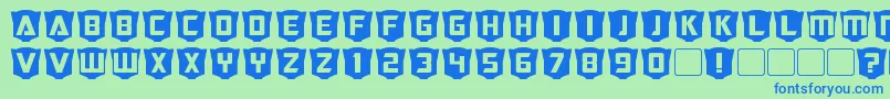 RubCaps Autobot Font – Blue Fonts on Green Background