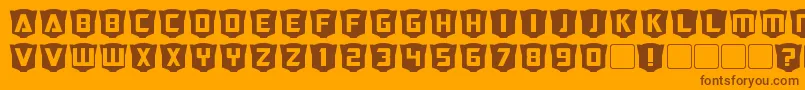 RubCaps Autobot Font – Brown Fonts on Orange Background