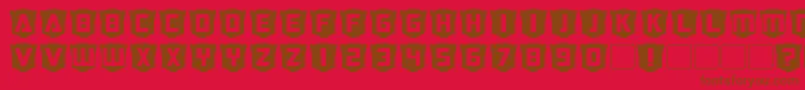 RubCaps Autobot Font – Brown Fonts on Red Background