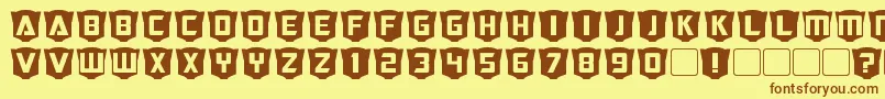 RubCaps Autobot Font – Brown Fonts on Yellow Background