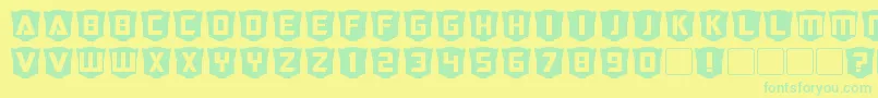 RubCaps Autobot Font – Green Fonts on Yellow Background