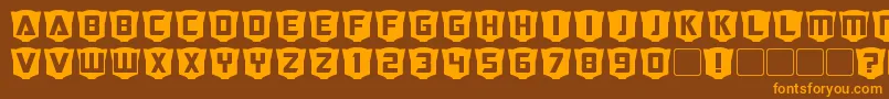 RubCaps Autobot Font – Orange Fonts on Brown Background