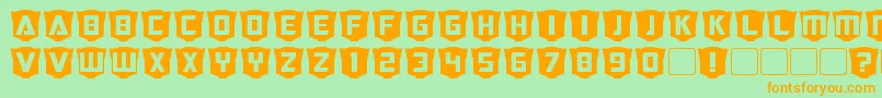 RubCaps Autobot Font – Orange Fonts on Green Background