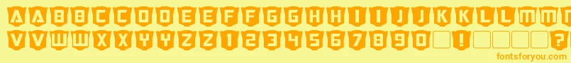 Fonte RubCaps Autobot – fontes laranjas em um fundo amarelo