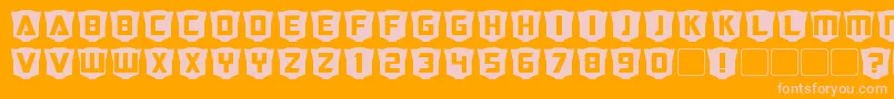 RubCaps Autobot Font – Pink Fonts on Orange Background