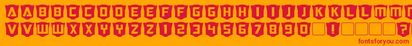 RubCaps Autobot Font – Red Fonts on Orange Background