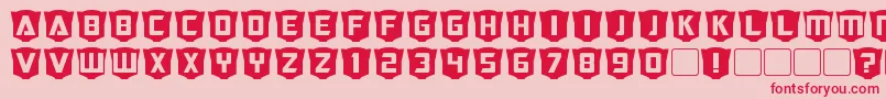 RubCaps Autobot Font – Red Fonts on Pink Background