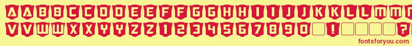 RubCaps Autobot Font – Red Fonts on Yellow Background