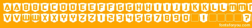 RubCaps Autobot Font – White Fonts on Orange Background