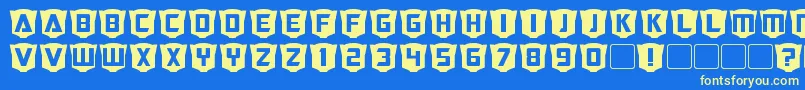 RubCaps Autobot Font – Yellow Fonts on Blue Background