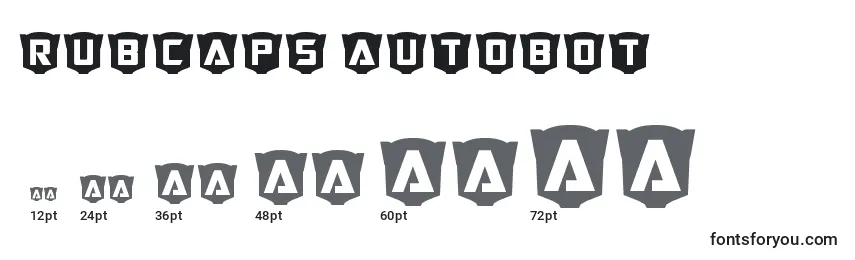 RubCaps Autobot Font Sizes
