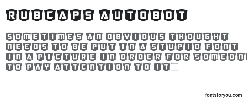 Review of the RubCaps Autobot Font