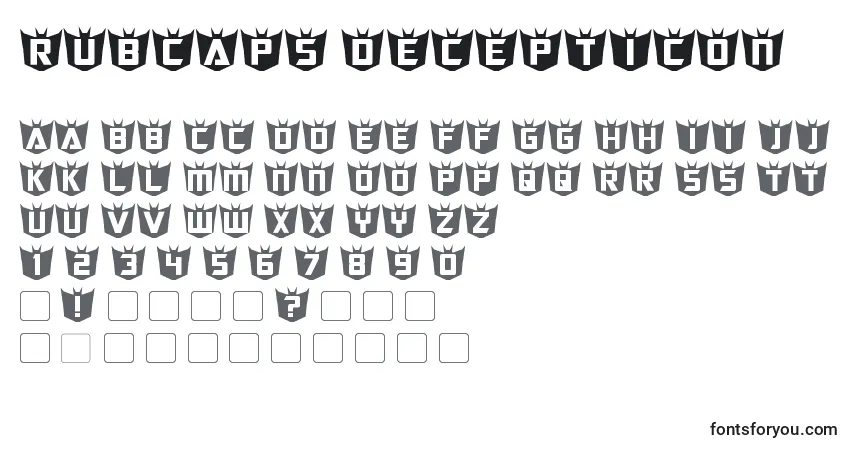 Шрифт RubCaps Decepticon – алфавит, цифры, специальные символы