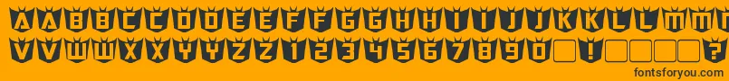 RubCaps Decepticon Font – Black Fonts on Orange Background