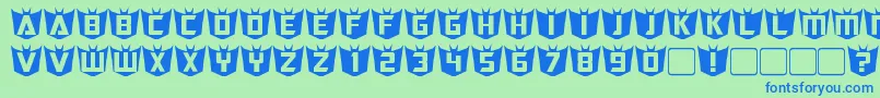 RubCaps Decepticon Font – Blue Fonts on Green Background