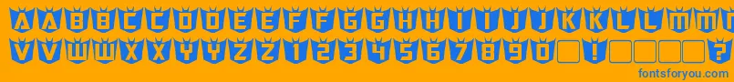 RubCaps Decepticon Font – Blue Fonts on Orange Background