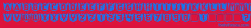 RubCaps Decepticon Font – Blue Fonts on Red Background