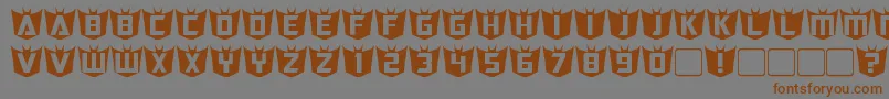 RubCaps Decepticon Font – Brown Fonts on Gray Background