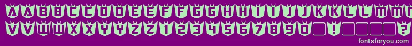 RubCaps Decepticon Font – Green Fonts on Purple Background