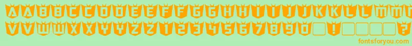 RubCaps Decepticon Font – Orange Fonts on Green Background