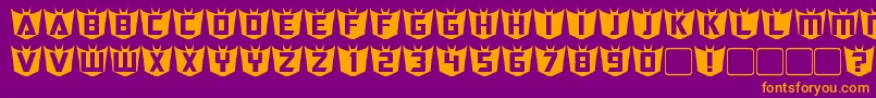 RubCaps Decepticon Font – Orange Fonts on Purple Background