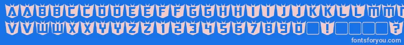 RubCaps Decepticon Font – Pink Fonts on Blue Background