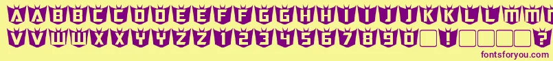 Más sobre la fuente RubCaps Decepticon fuente RubCaps Decepticon – Fuentes Moradas Sobre Fondo Amarillo
