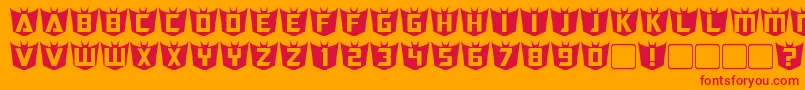 RubCaps Decepticon Font – Red Fonts on Orange Background
