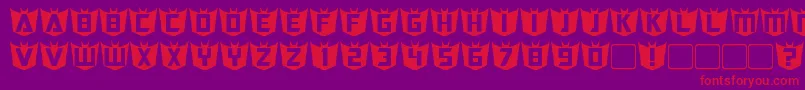 RubCaps Decepticon-Schriftart – Rote Schriften auf violettem Hintergrund