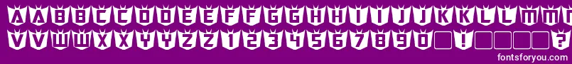 RubCaps Decepticon Font – White Fonts on Purple Background