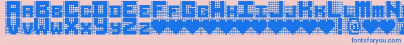 RUBIKS CUBE Font – Blue Fonts on Pink Background