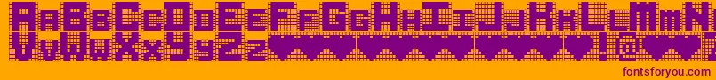 More about RUBIKS CUBE Font RUBIKS CUBE Font – Purple Fonts on Orange Background