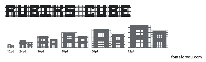 Размеры шрифта RUBIKS CUBE