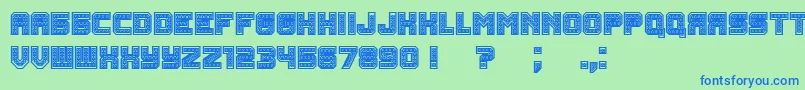 フォントRubles Bold – 青い文字は緑の背景です。