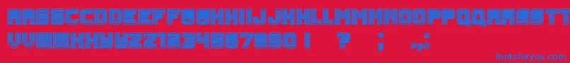 フォントRubles Bold – 赤い背景に青い文字